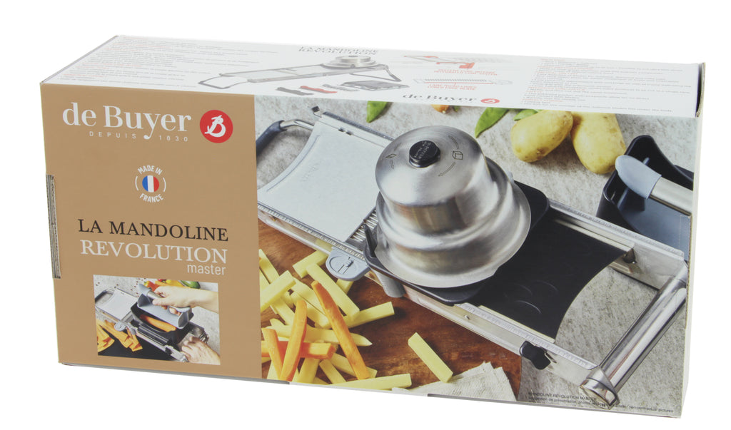 De Buyer Mandoline Revolution &amp; Master Edelstahl – Profi-Gemüsehobel mit 3 oder 6 Julienne-Klingen