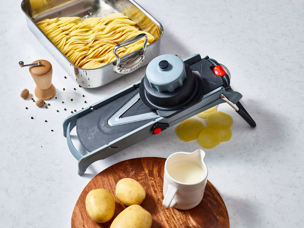 De Buyer Mandoline Viper – Edelstahl-Gemüsehobel, Silber/Schwarz