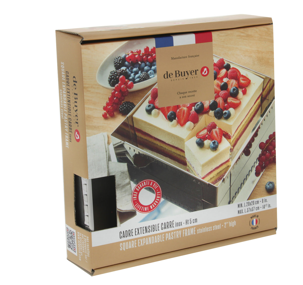De Buyer Patisserie-Rahmen verstellbar – Quadratisch &amp; Rechteckig, 4 Größen