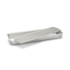 De Buyer Rettangolare Forato Backform Edelstahl perforiert – 35 × 10,5 × 3,5 cm, mit Antihaft-Backfolie