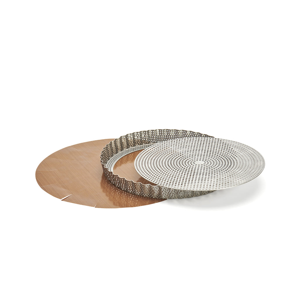 De Buyer Forato Backform Edelstahl perforiert – Cannelé 24 cm &amp; Crostata 28 cm