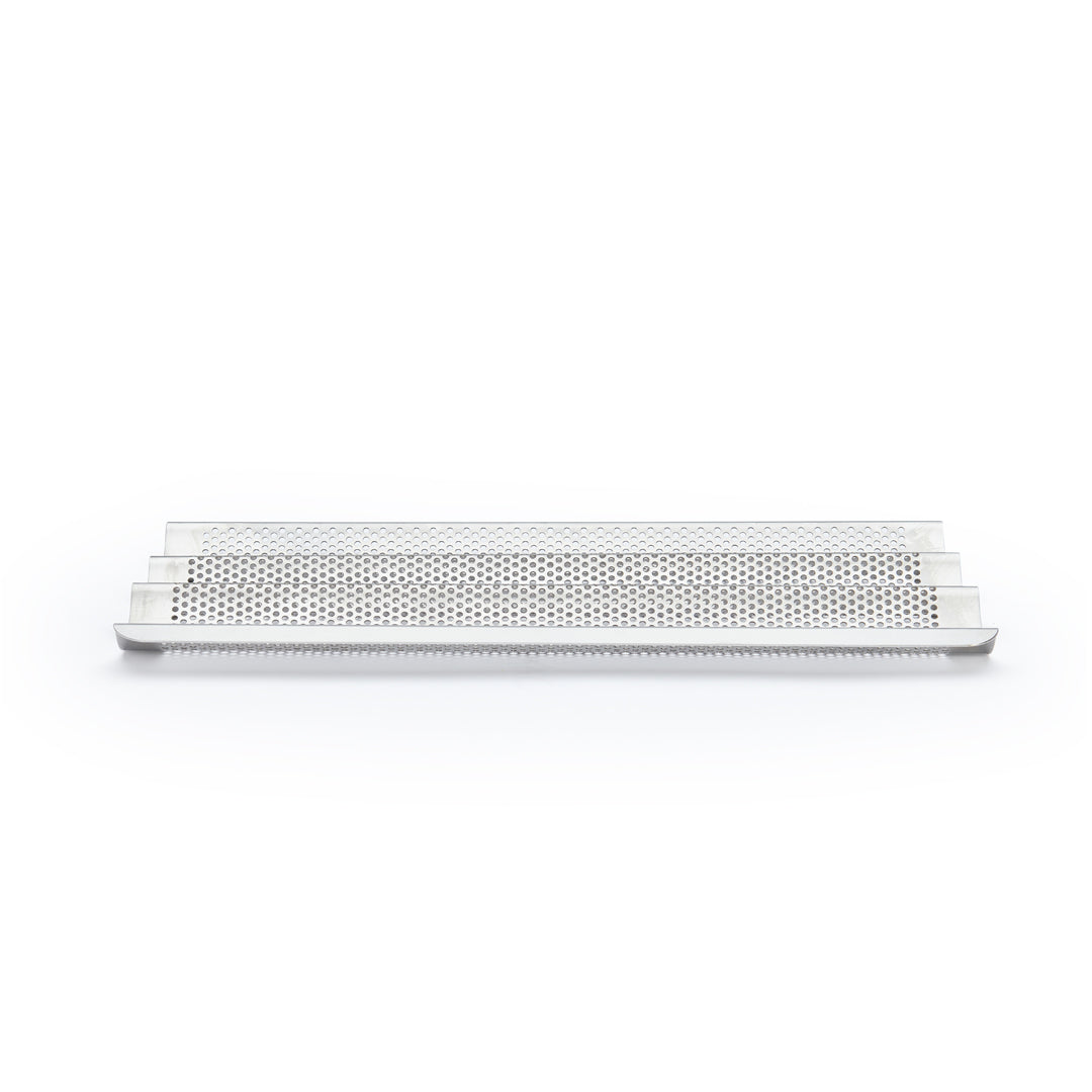 De Buyer 3 Baguette Inox Backblech Edelstahl perforiert – für 3 Baguettes, 40 × 26,5 cm