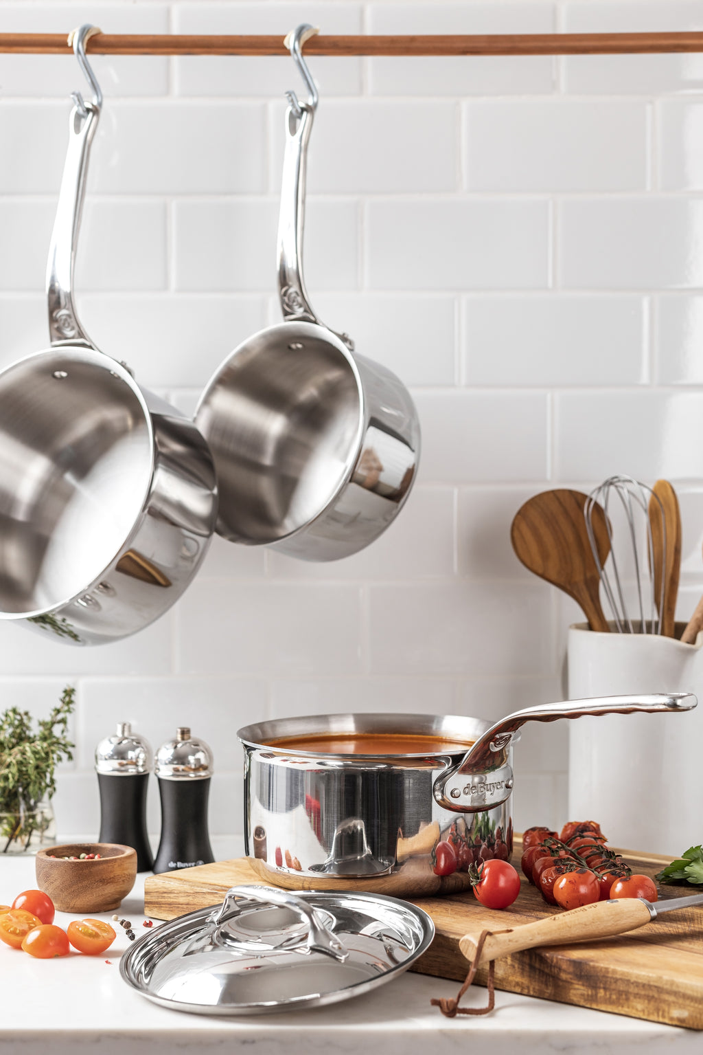 De Buyer Affinity Kasserolle Edelstahl mit Deckel – 16, 18 &amp; 20 cm