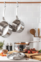 De Buyer Affinity Kasserolle Edelstahl mit Deckel – 16, 18 &amp; 20 cm