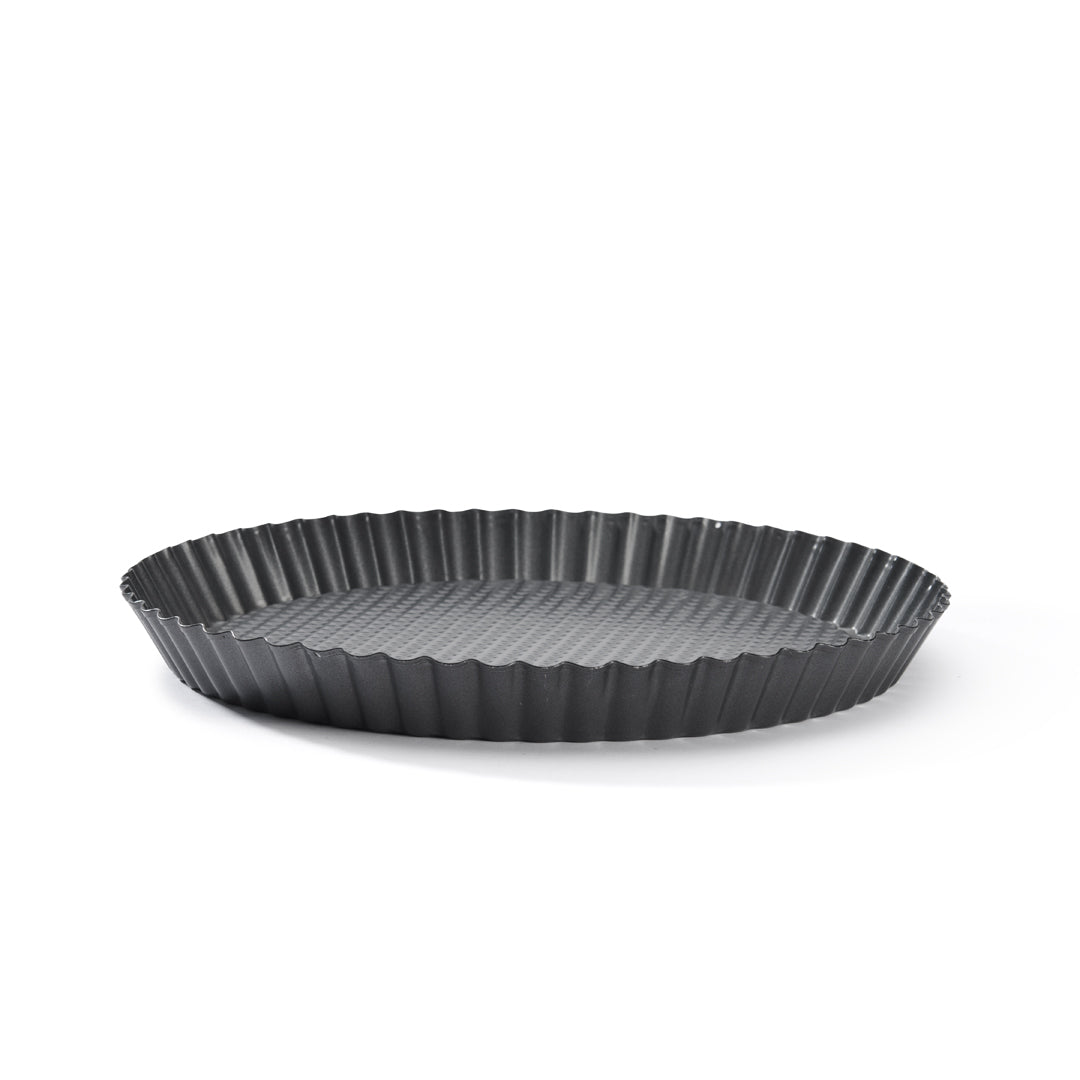 De Buyer Obstkuchenform Antihaft 28 cm – Geriffelte Tortenbodenform aus Stahl