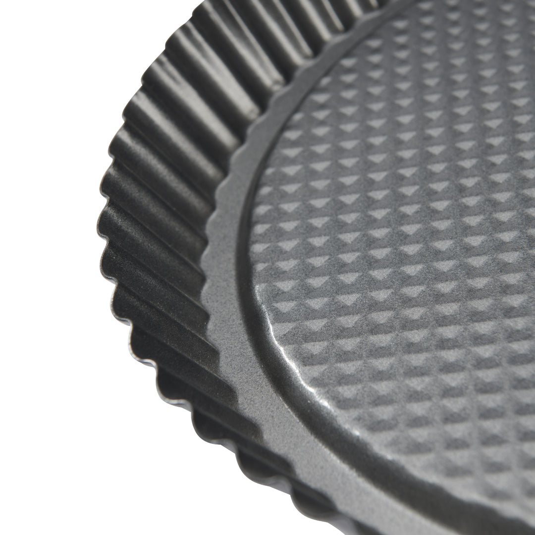 De Buyer Obstkuchenform Antihaft 28 cm – Geriffelte Tortenbodenform aus Stahl