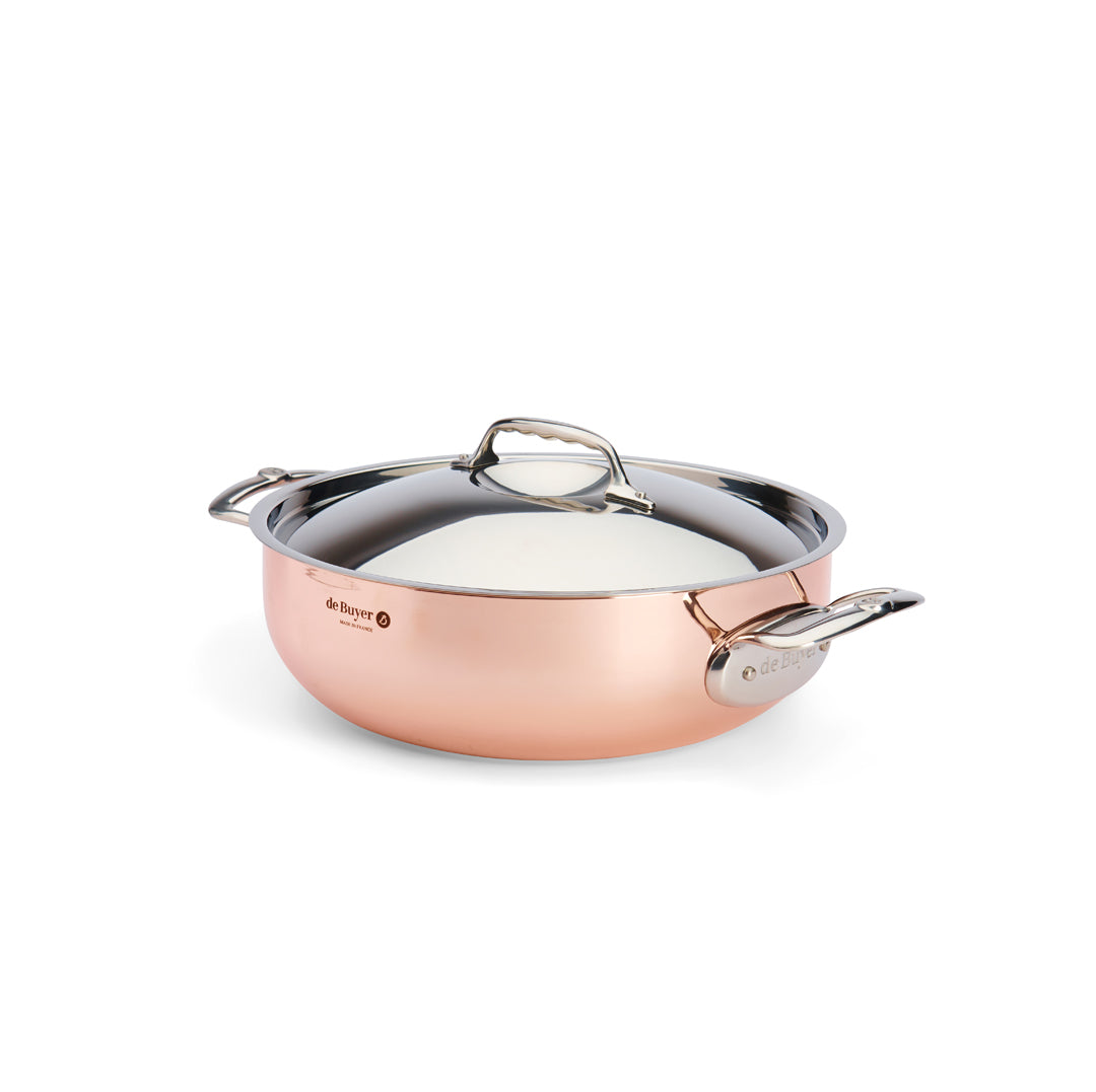 De Buyer Prima Matera Bratentopf Kupfer/Edelstahl konisch – 28 cm, 4,9 L