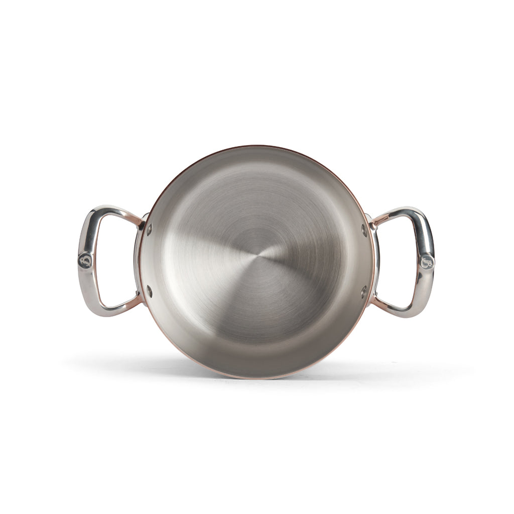 De Buyer Prima Matera Bratentopf hoch Kupfer/Edelstahl mit Deckel – 24 cm, 7,5 L