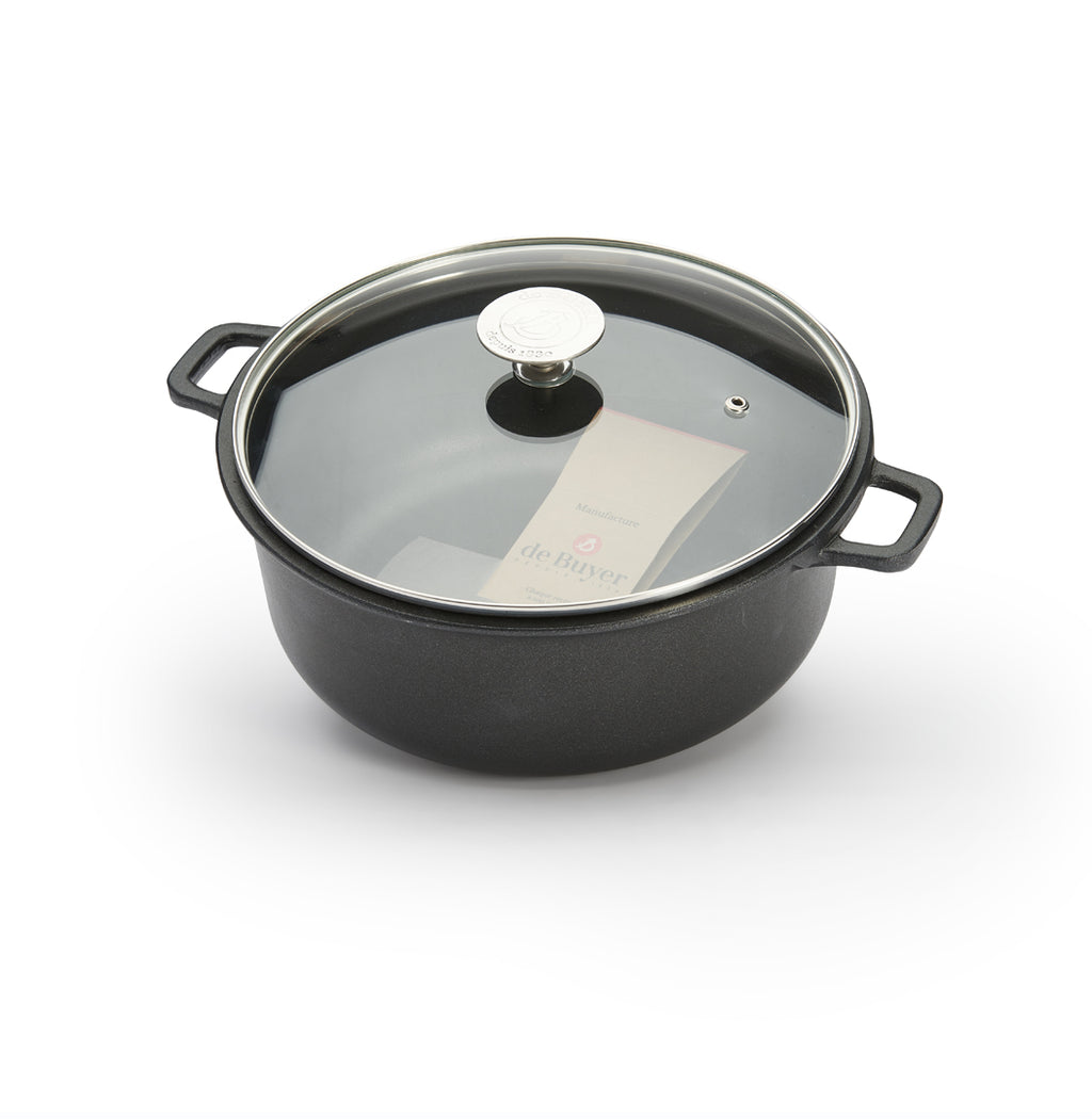 De Buyer Choc Extreme Bratentopf mit Glasdeckel – 24 & 28 cm, Antihaft