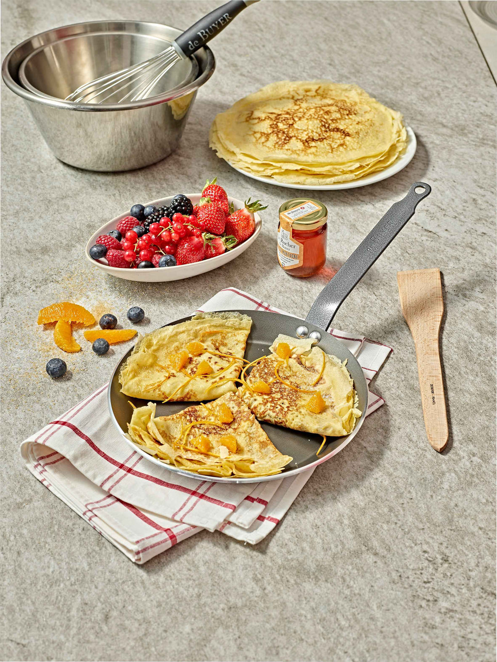 De Buyer CHOC RESTO Crêpes-Pfanne – 26 cm & 30 cm, Induktion, Antihaft - Salon Official
