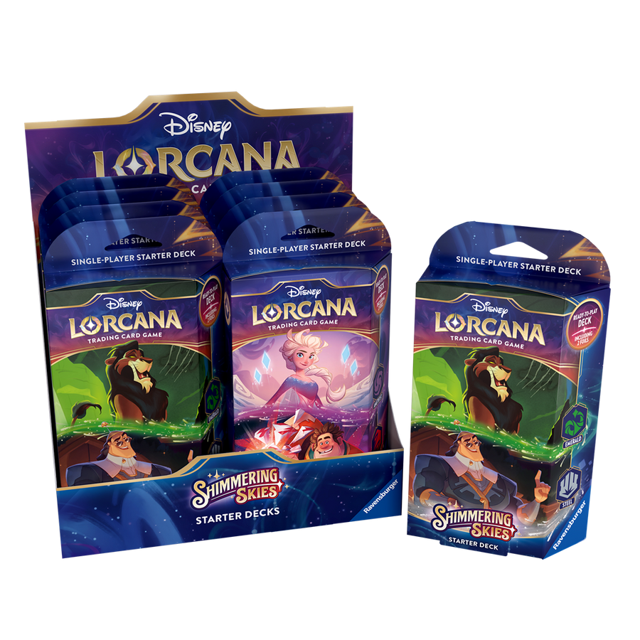 Disney Lorcana Shimmering Skies Starter Deck Display – 8 Decks EN