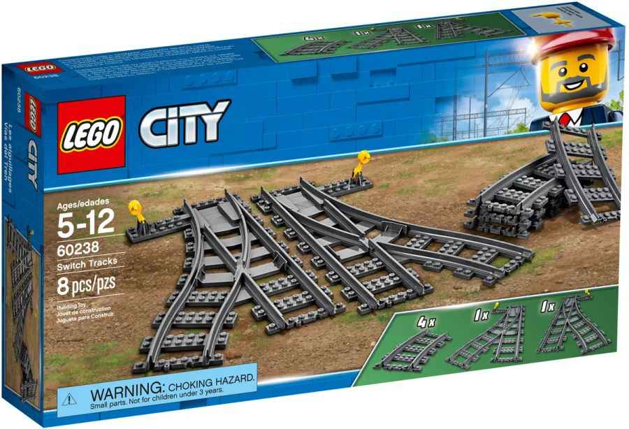 LEGO Eisenbahn Weichen 60238 - 8 Teile für die LEGO® City Eisenbahn