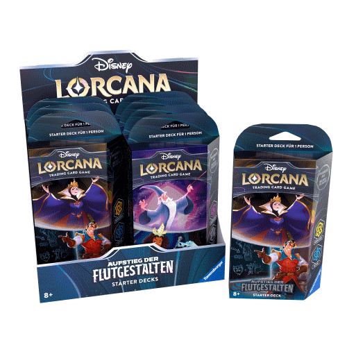 Disney Lorcana Aufstieg der Flutgestalten Starter Deck Display – 8 Decks DE